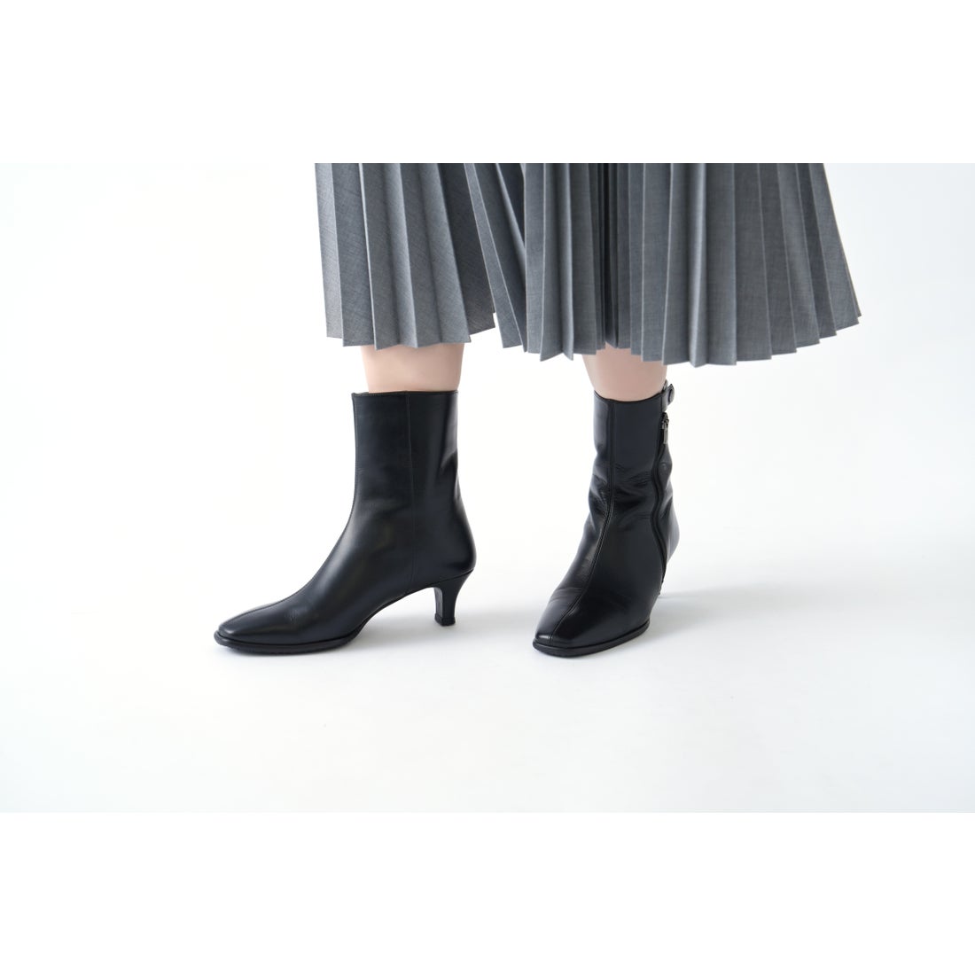 シプレ CHYPRE 5cm本革綺麗目シーリング仕様外ファスナーショート