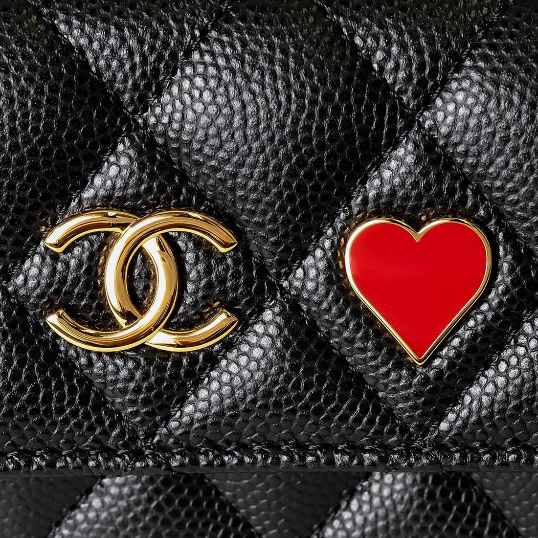 シャネル CHANEL カードケース キャビアスキン フラグメントケース