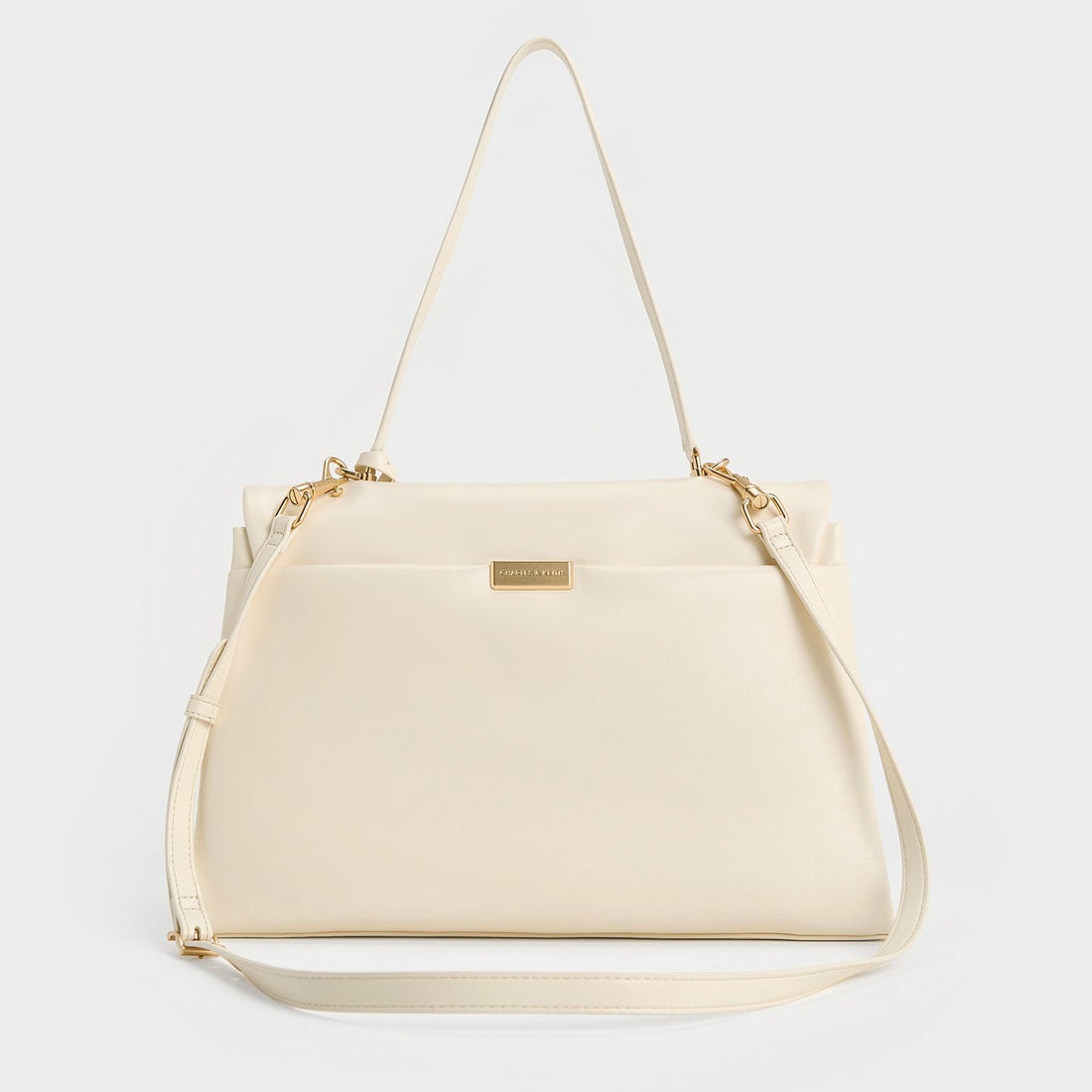 CHARLES & KEITH Kerry ケリー トップハンドルサッチェルバッグ（Cream