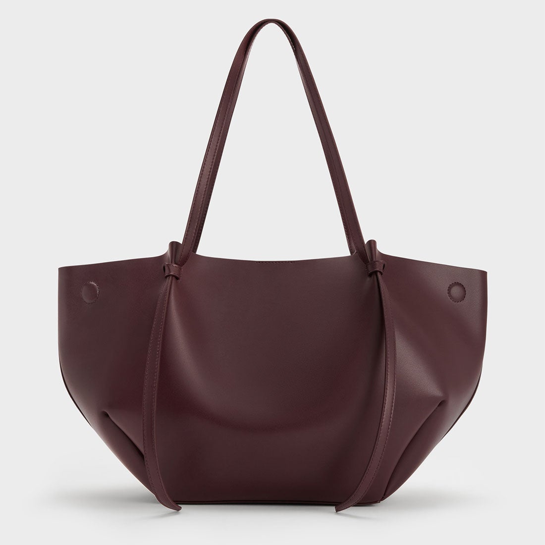 CHARLES & KEITH Calla カルラ ラージトートバッグ （Wineberry Red