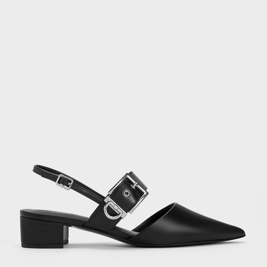 CHARLES & KEITH バックルストラップ スリングバックパンプス （Black