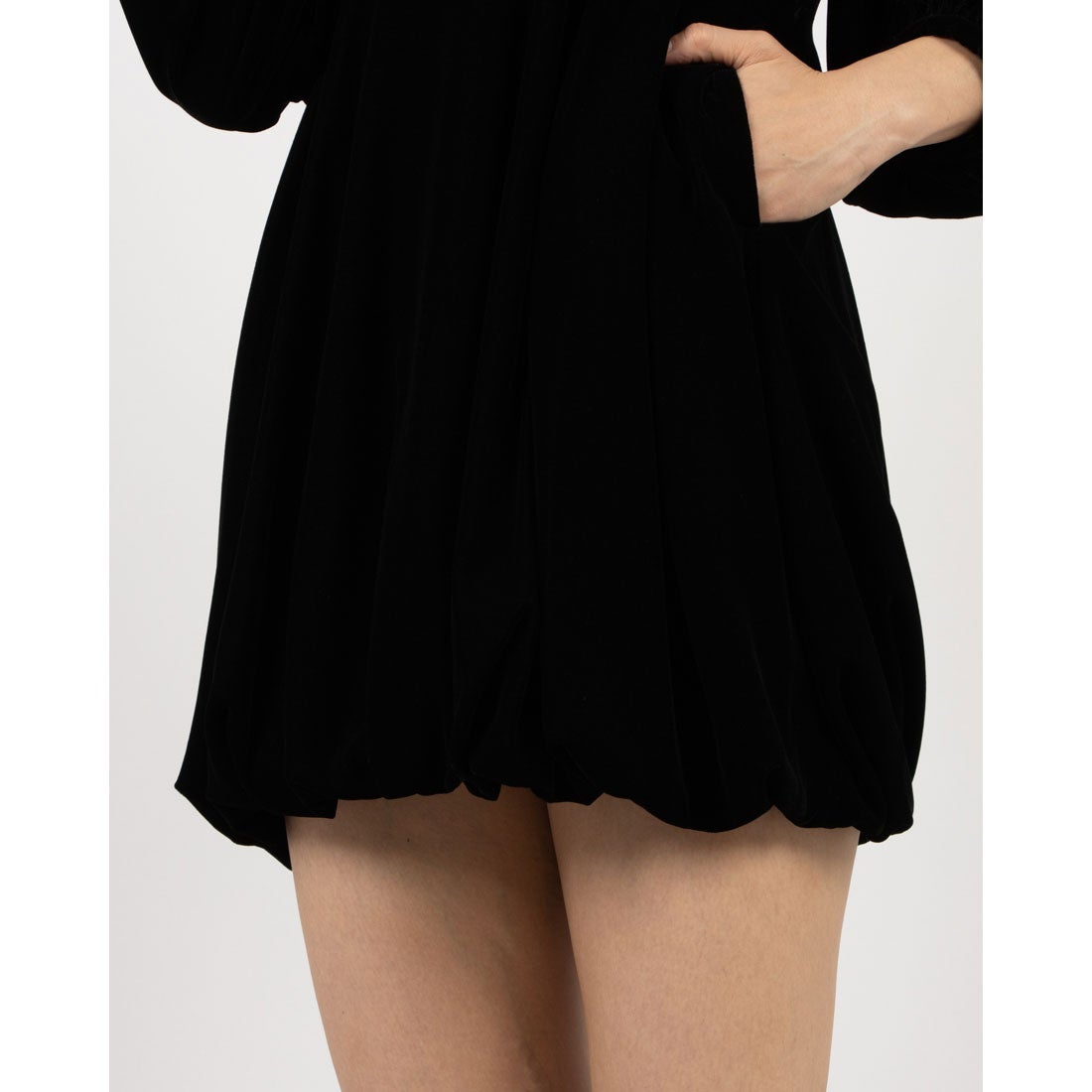 クラネ CLANE VELOR BALLOON MINI ONEPIECE （BLACK） - ファッション