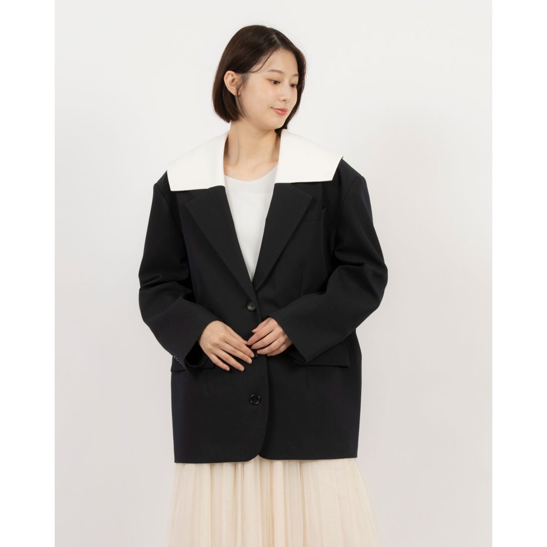 クラネ CLANE SAILOR COLLAR TAILORED JACKET （NAVY） -靴