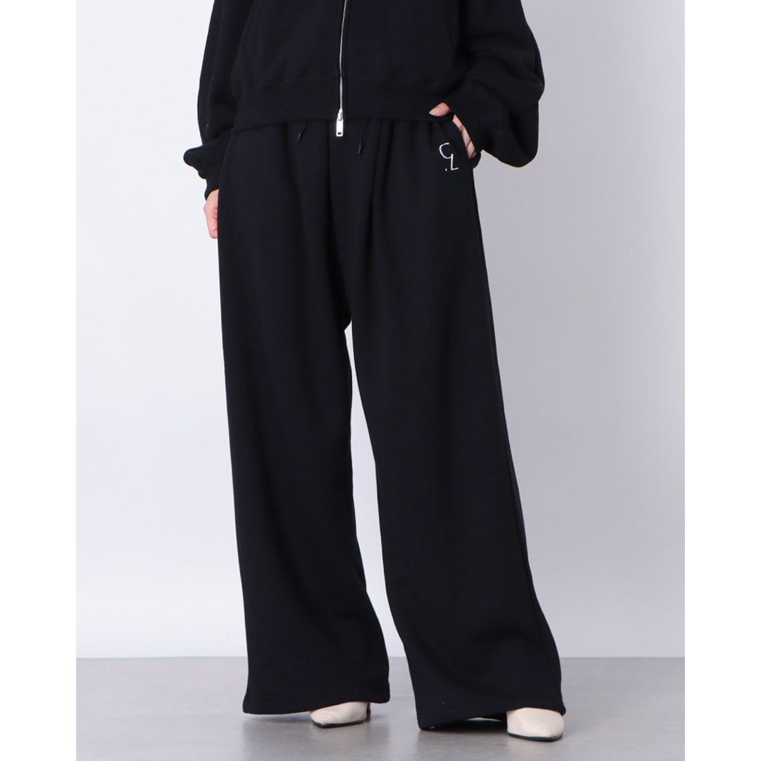 クラネ CLANE LOGO SWEAT TUCK WIDE PANTS （BLACK） - ファッション