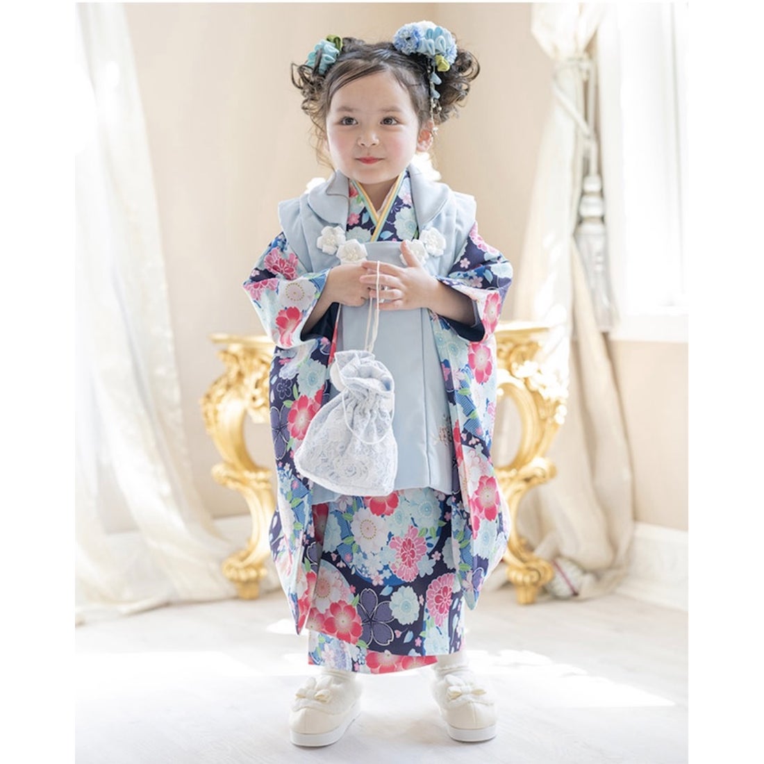 キャサリンコテージ Catherine Cottage 七五三被布3点セット （梅柄