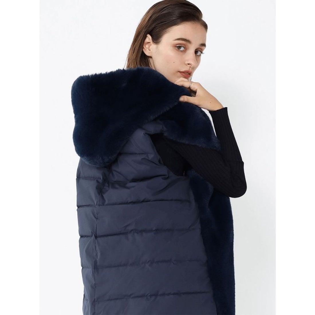 アーガ Aga エコファーベスト （チャコールグレー） -ファッション通販