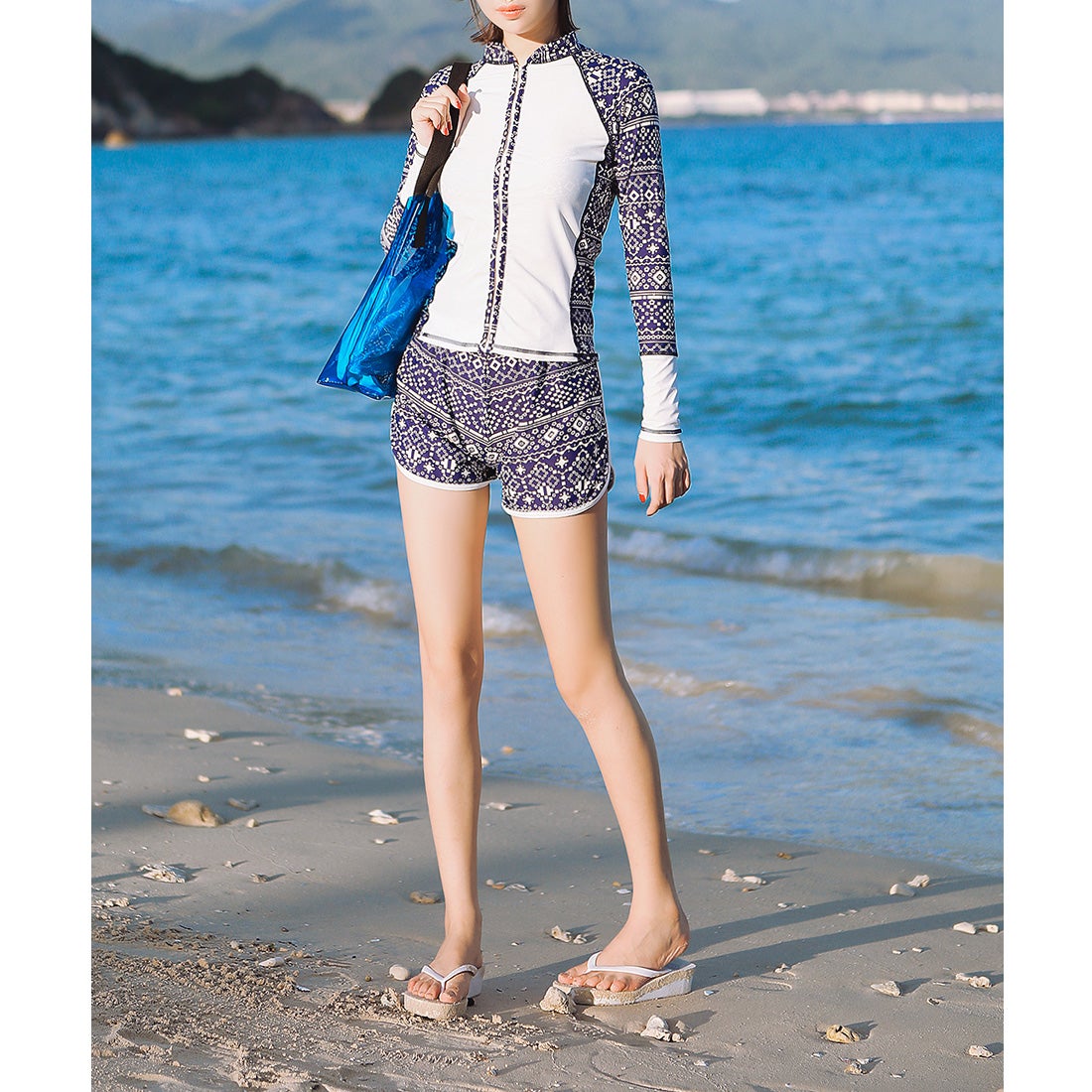 エンジェル ルナ Angel Luna 水着 長袖ラッシュガード 4点セット 体型