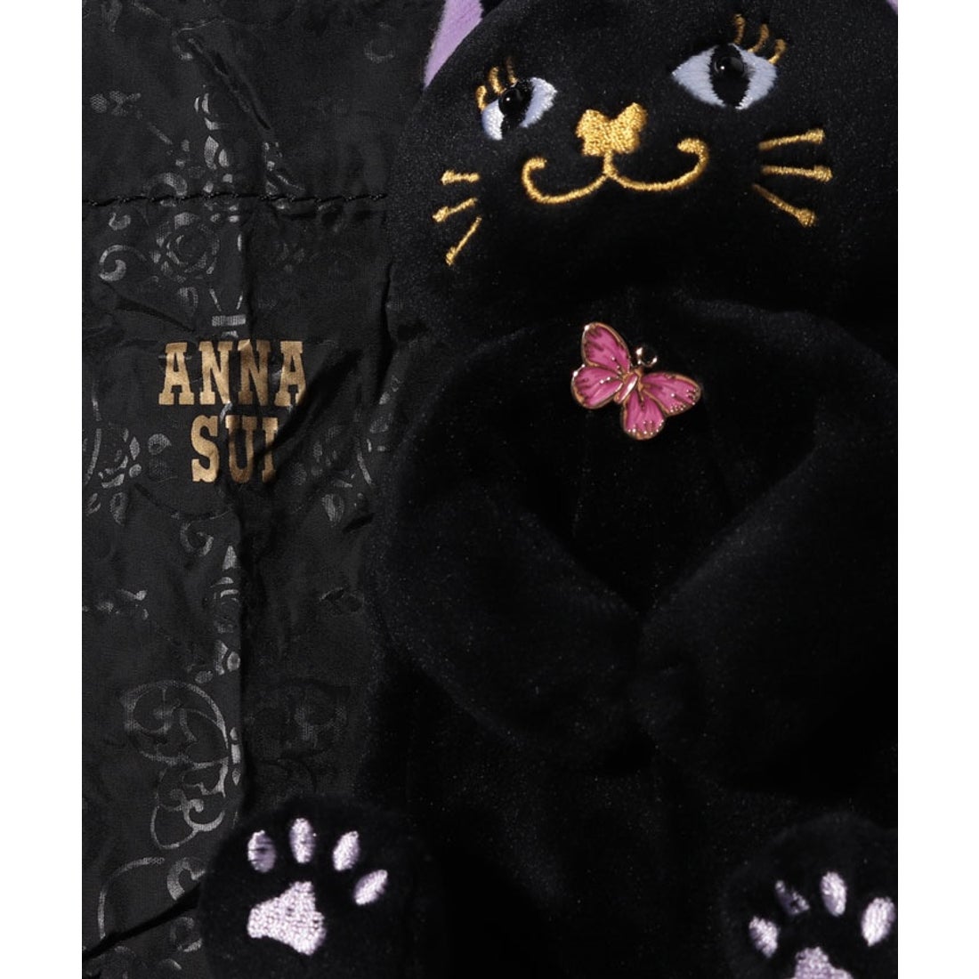 ANNA SUI プレイフル ぬいぐるみポーチ付きエコバッグ ブラック -人気