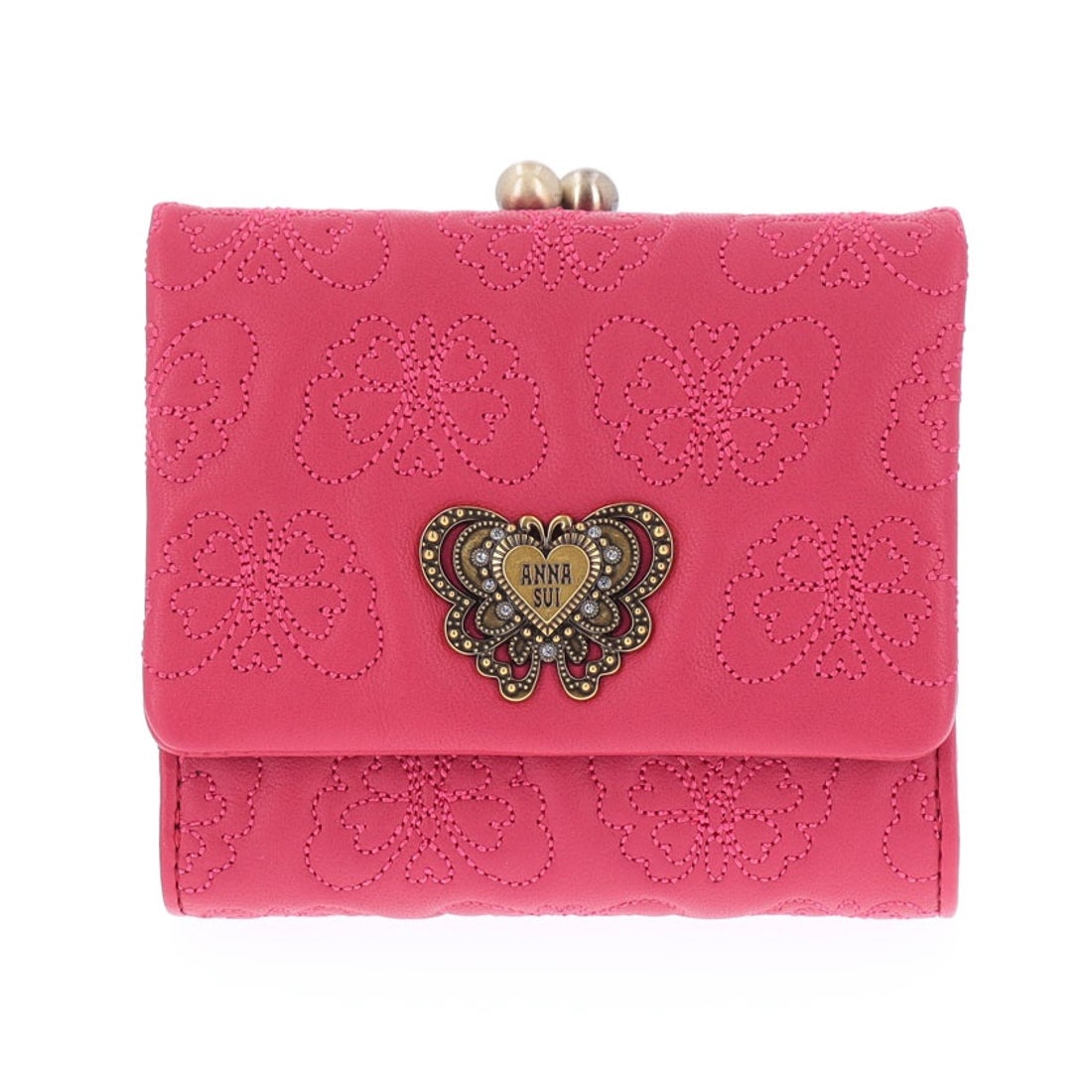 ANNA SUI チェイス 口金二つ折り財布 ピンク - ファッション通販
