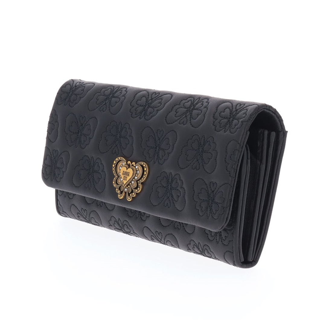 ANNA SUI チェイス 被せ長財布 パープル -人気ブランドのバッグ、財布