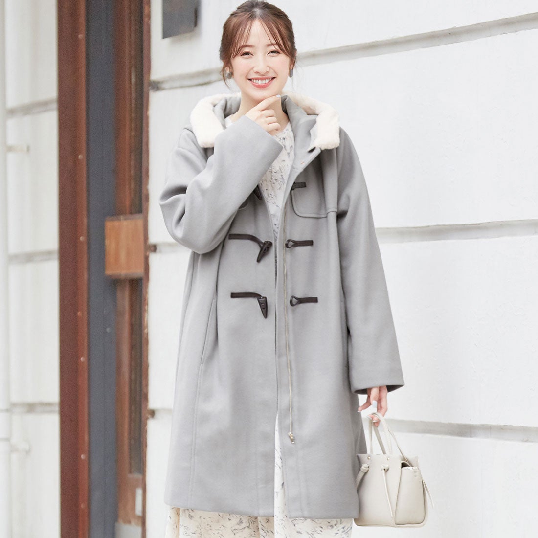 アロッタ Alotta フェイクファー付ダッフルコート （アイスグレー