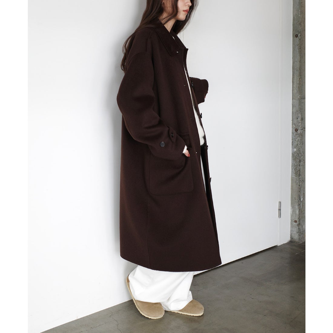 アンドミー andme リバー ステンカラー ロング コート ANME アンメ