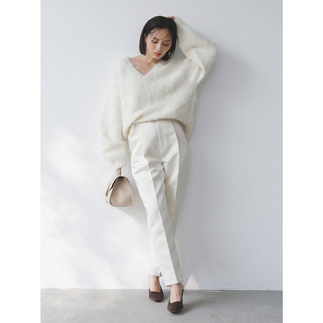 アニュアンス anuans *スーリーアルパカニットプルオーバー （GREY