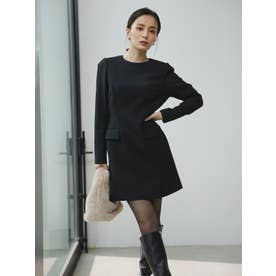 アニュアンス anuans パネルラインミニワンピース （BLACK