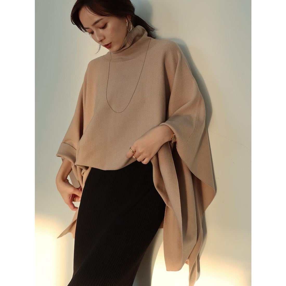 アニュアンス anuans ケープニット （BEIGE） -ファッション通販