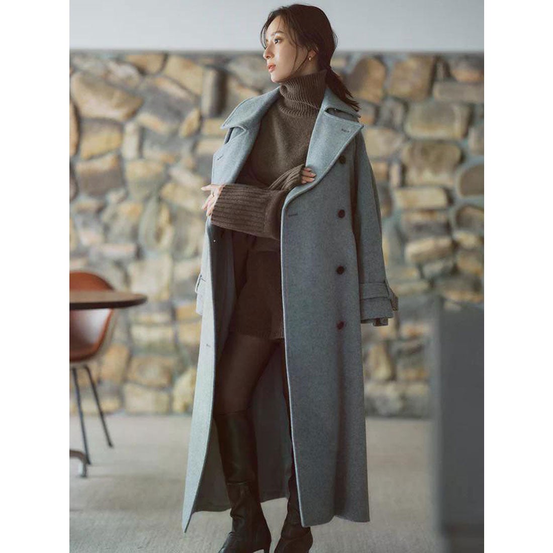 アニュアンス anuans HAMILTONウールカシミヤタートルネックプル