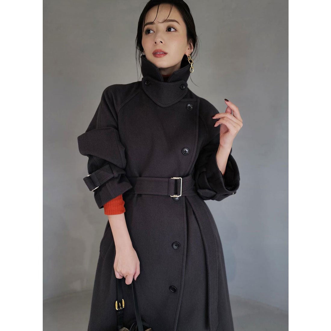 アニュアンス anuans ウールトレンチコート （KHAKI GREY