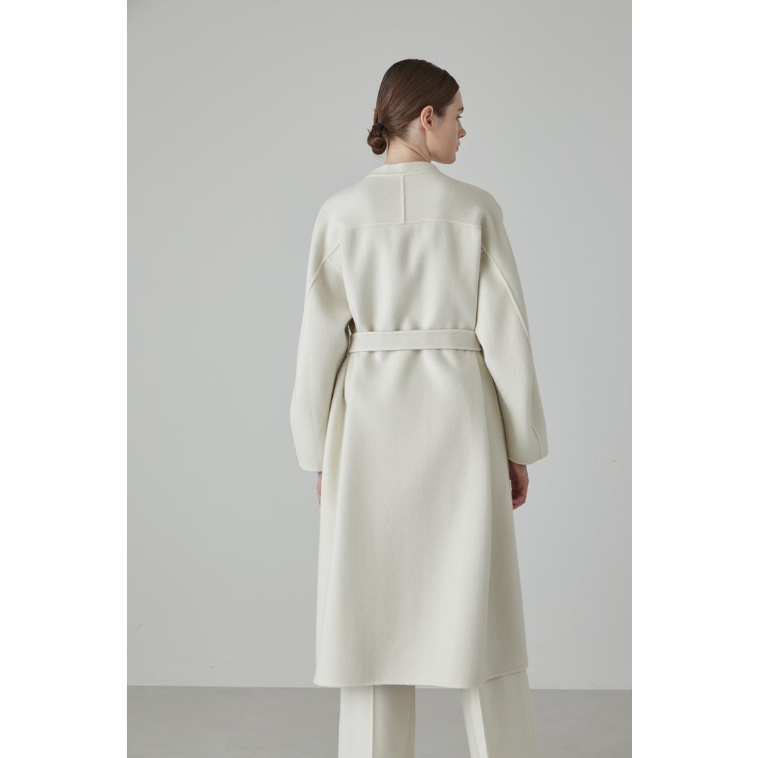 アドーア ADORE カシミヤ混 2TONE リバーロングコート （ベージュx