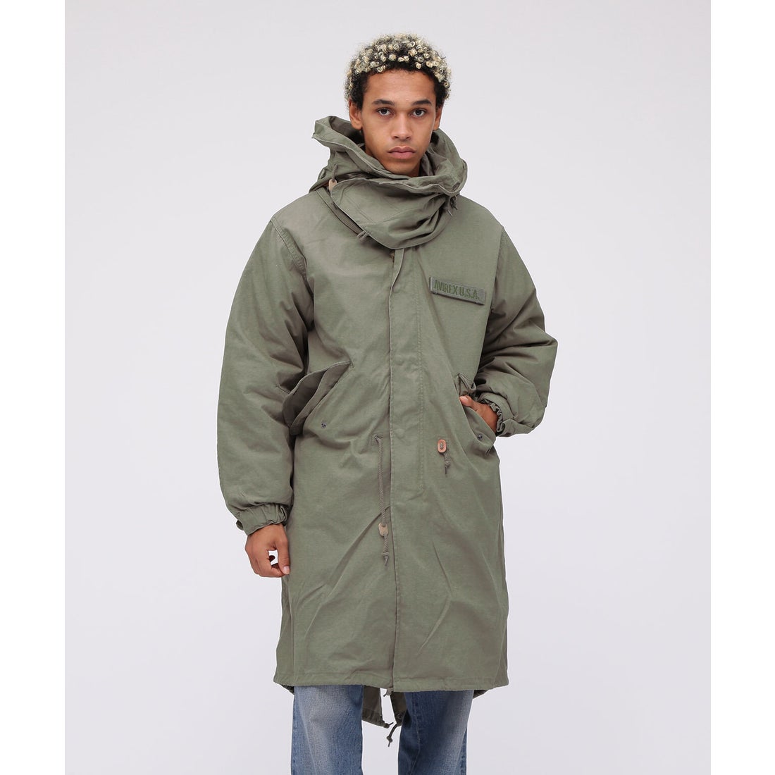 良品 スワッガー アルファ モッズコート ミリタリー オリーブ ペンキ