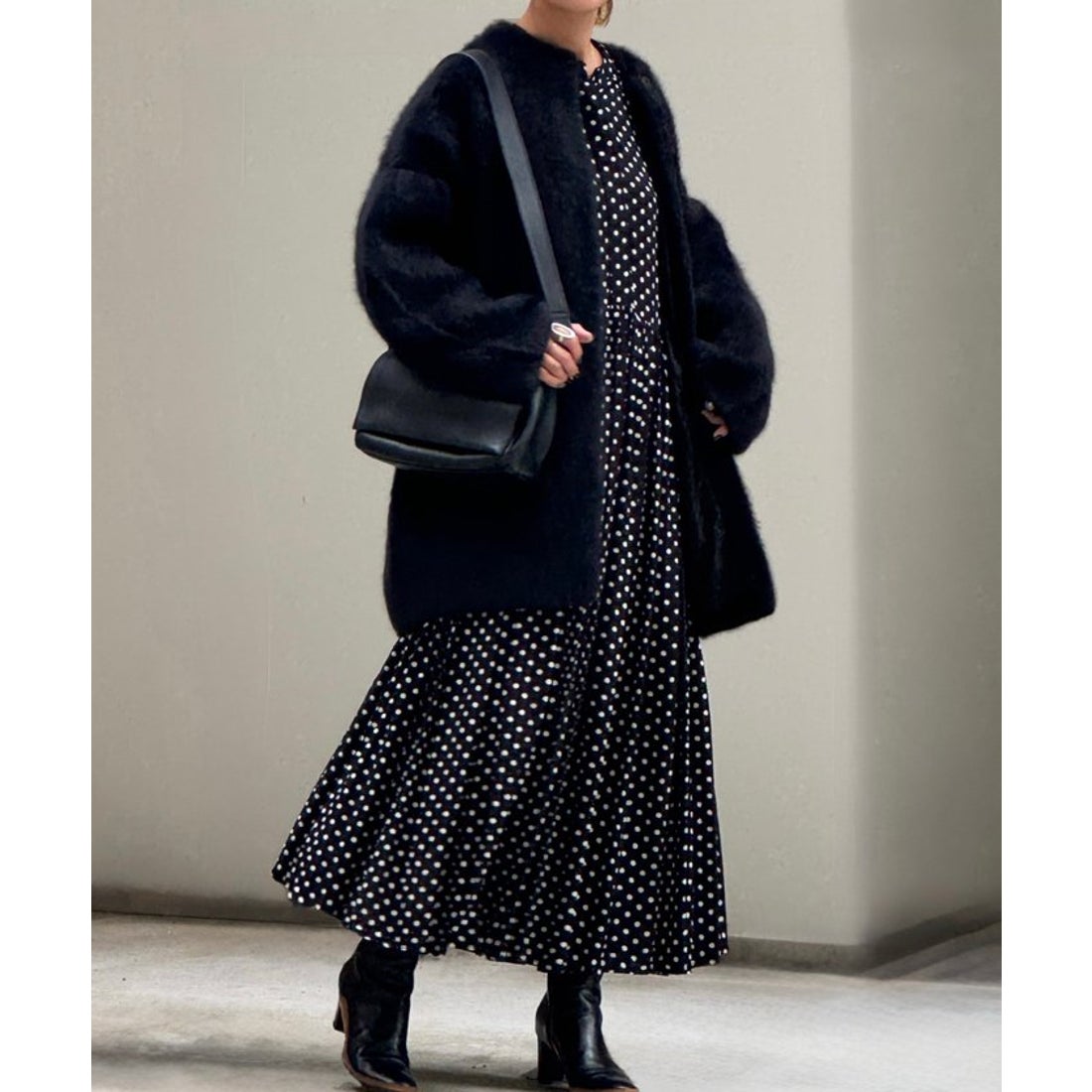 ビアズリー BEARDSLEY ファーニットコート （black） - ファッション