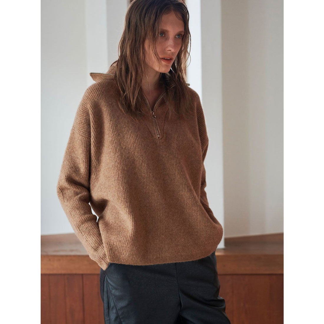 ブラウンアンドストリート Brown&Street ハーフジップニットプル