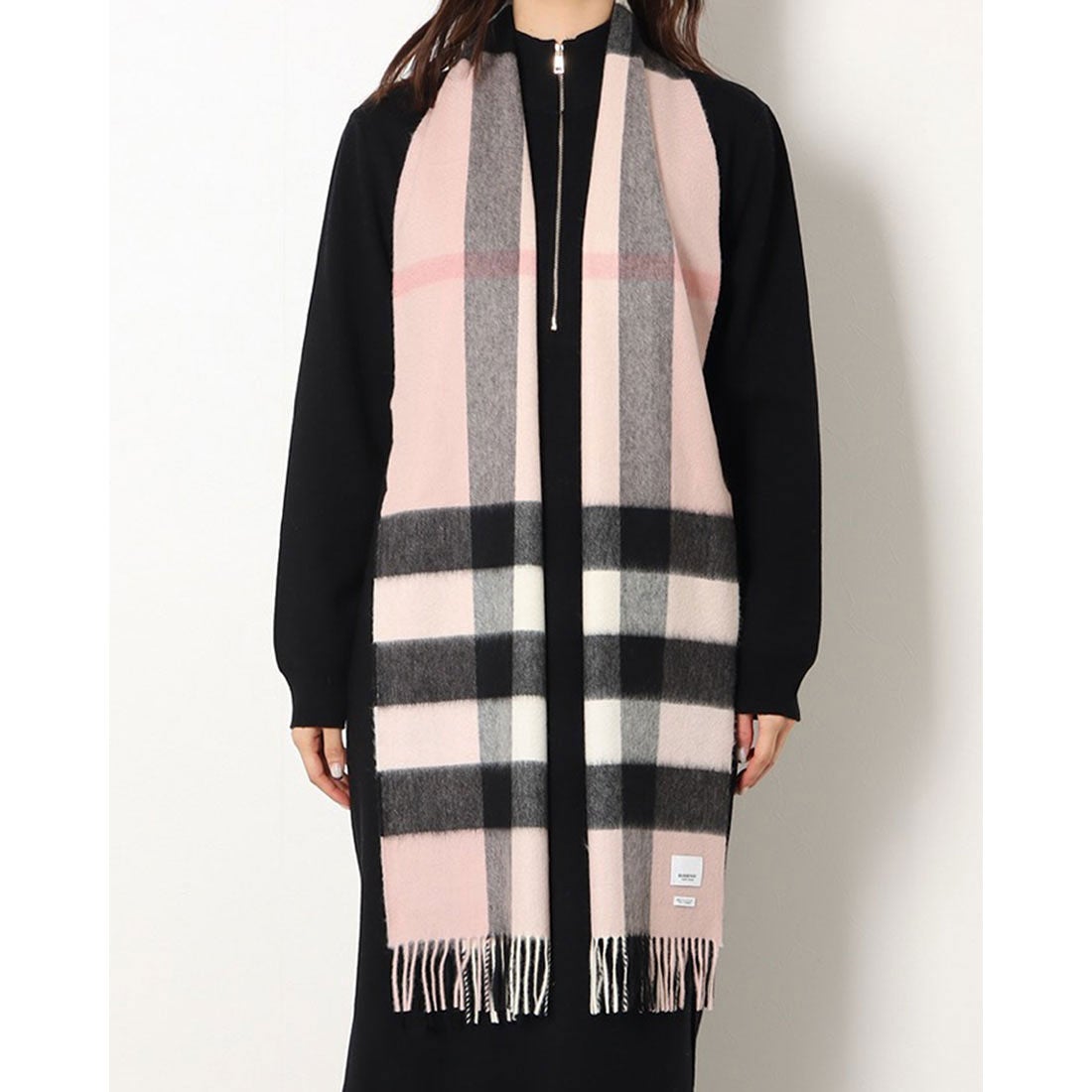 バーバリー BURBERRY カシミヤ ビッグチェックマフラー （ASH ROSE