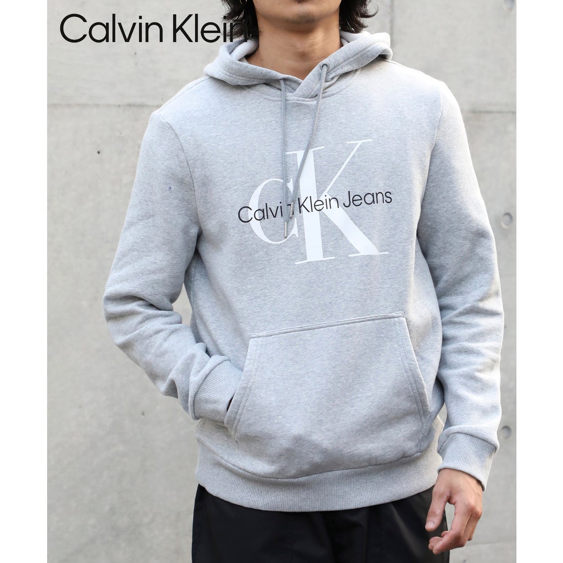 カルバン クライン Calvin Klein cKロゴプリントスウェット フー ディ