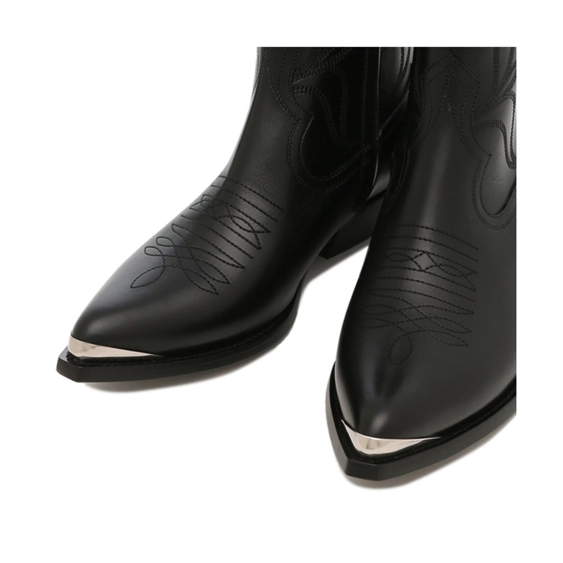 セリーヌ CELINE ブーツ レオン ジップドブーツ メタルトゥ ブラック