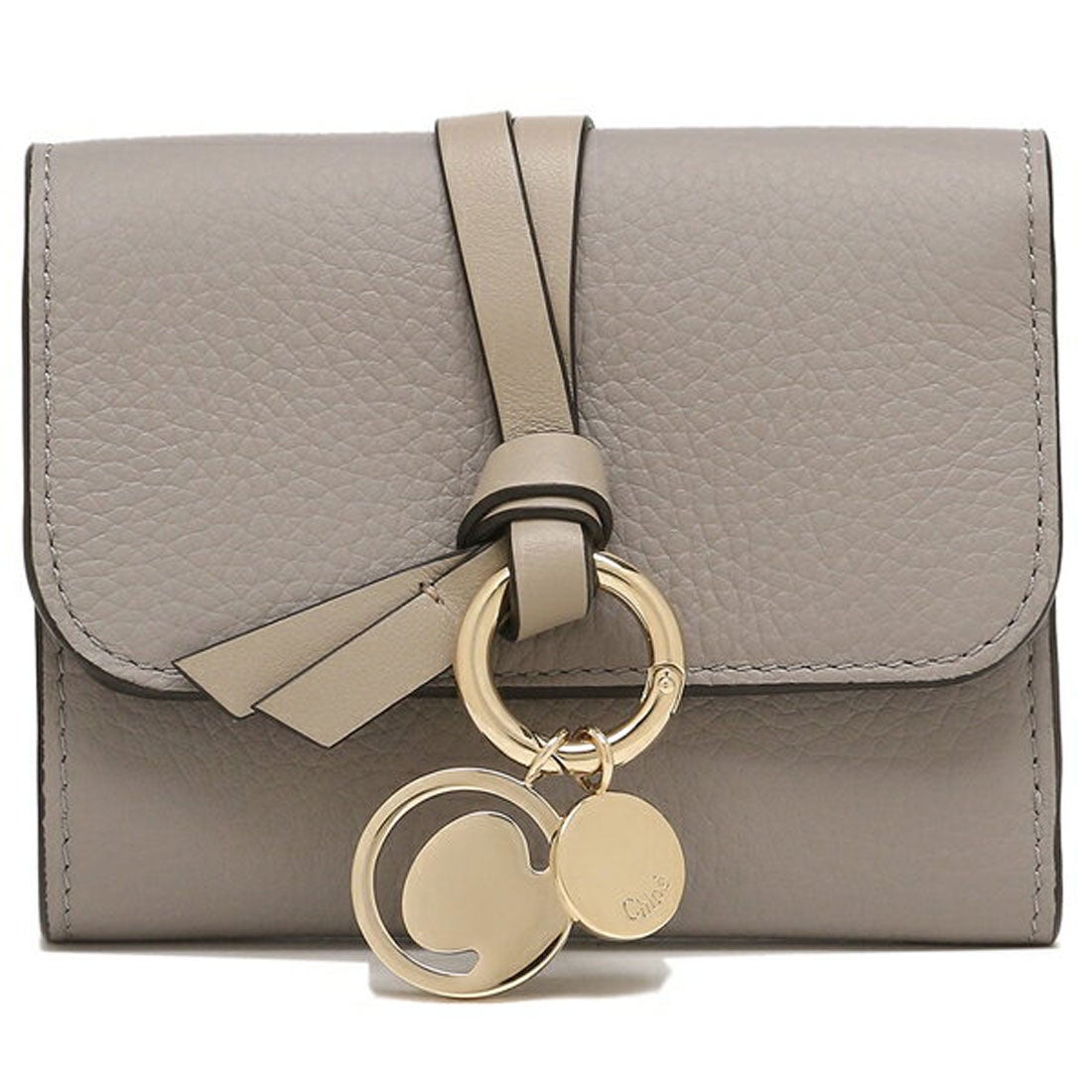 クロエ Chloe 三つ折り財布 アルファベット ミニ財布 グレー