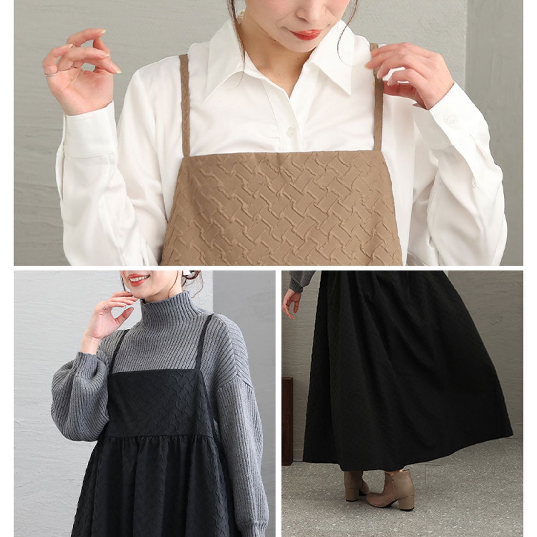 ゴールドジャパン GOLDJAPAN 切替ギャザーシンプルキャミワンピース