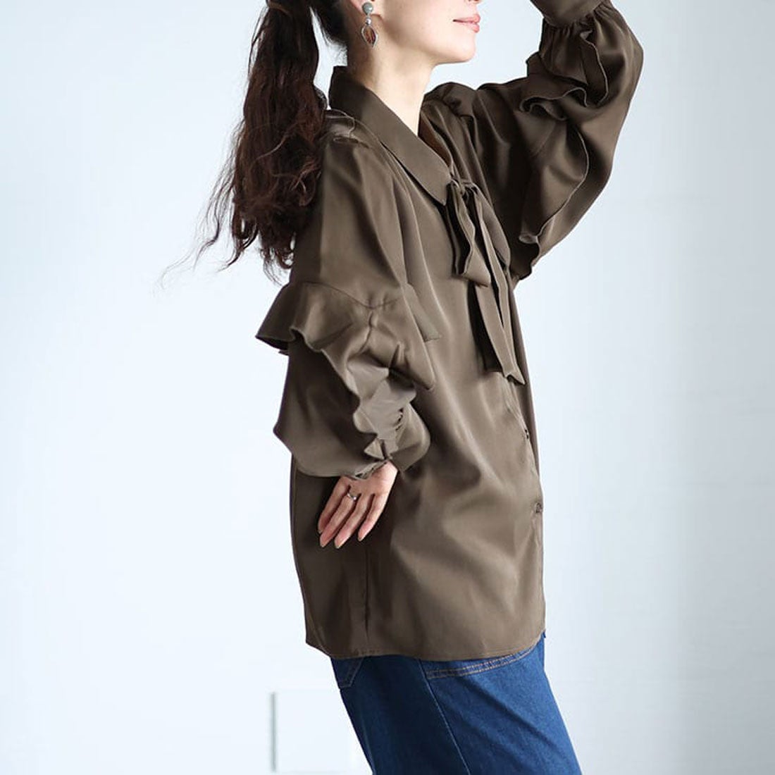 ゴールドジャパン GOLDJAPAN トップス ブラウス ボウタイ フリル 秋