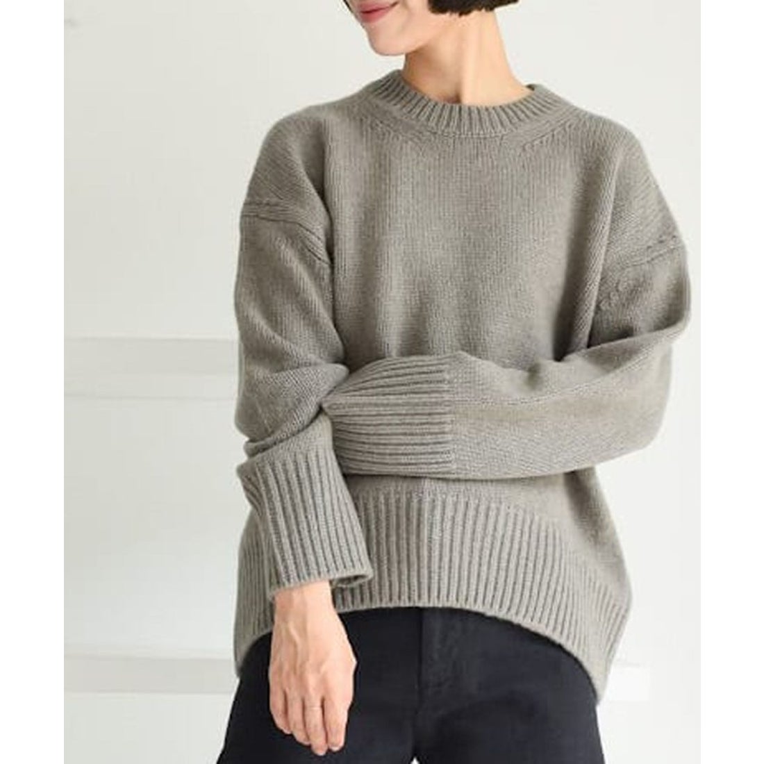 ギャルリー・ヴィー GALERIE VIE ファインウール クルーネックプル