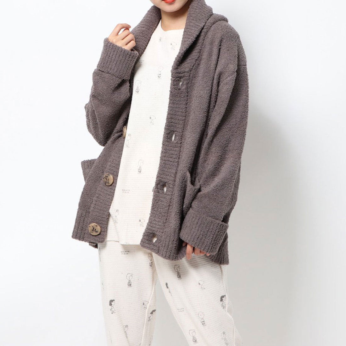 ジェラートピケ gelato pique 【PEANUTS】ベビモコジャガードユニ