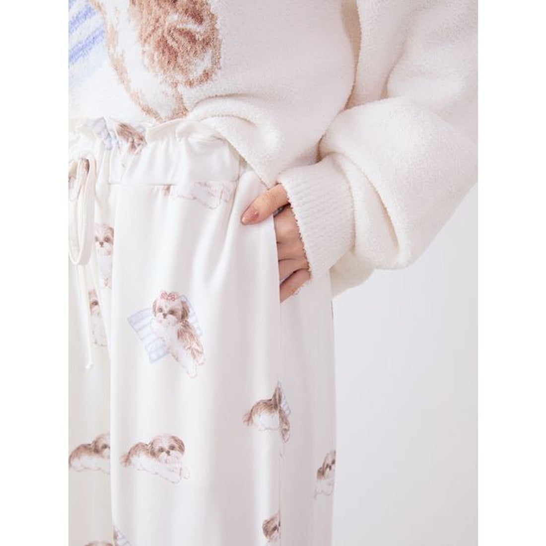 ジェラートピケ gelato pique シーズー柄ロングパンツ （BLU