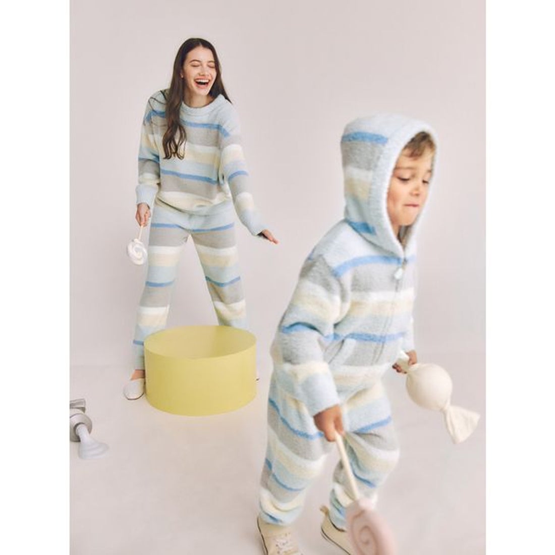 ジェラートピケ gelato pique ベビモコカラフルボーダーロングパンツ