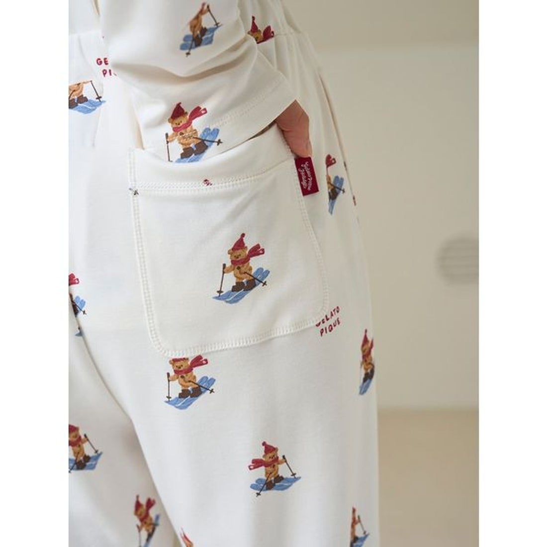 ジェラートピケ gelato pique 【HOLIDAY】スキーベア柄ロングパンツ