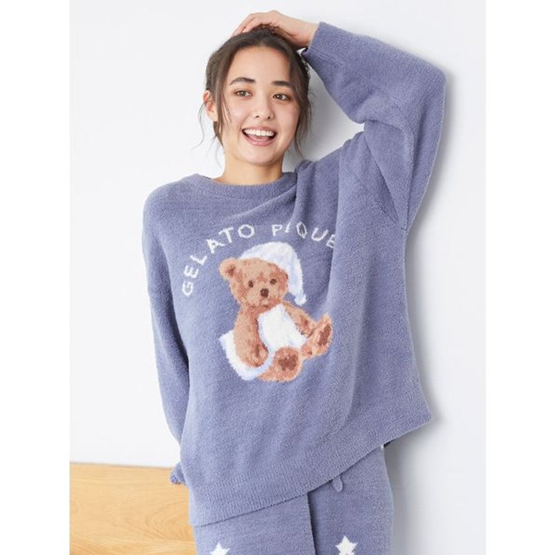 ジェラートピケ gelato pique GOOD NIGHT BEAR ジャガードプルオーバー