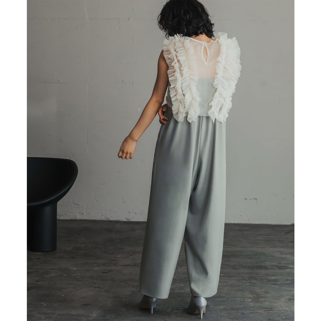 ガール GIRL チュールフリルベスト・オールインワン セット 結婚式