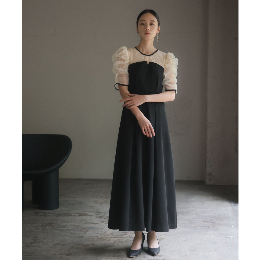 ガール GIRL [低身長/大きいサイズあり]シアー オーガンジー ギャザー