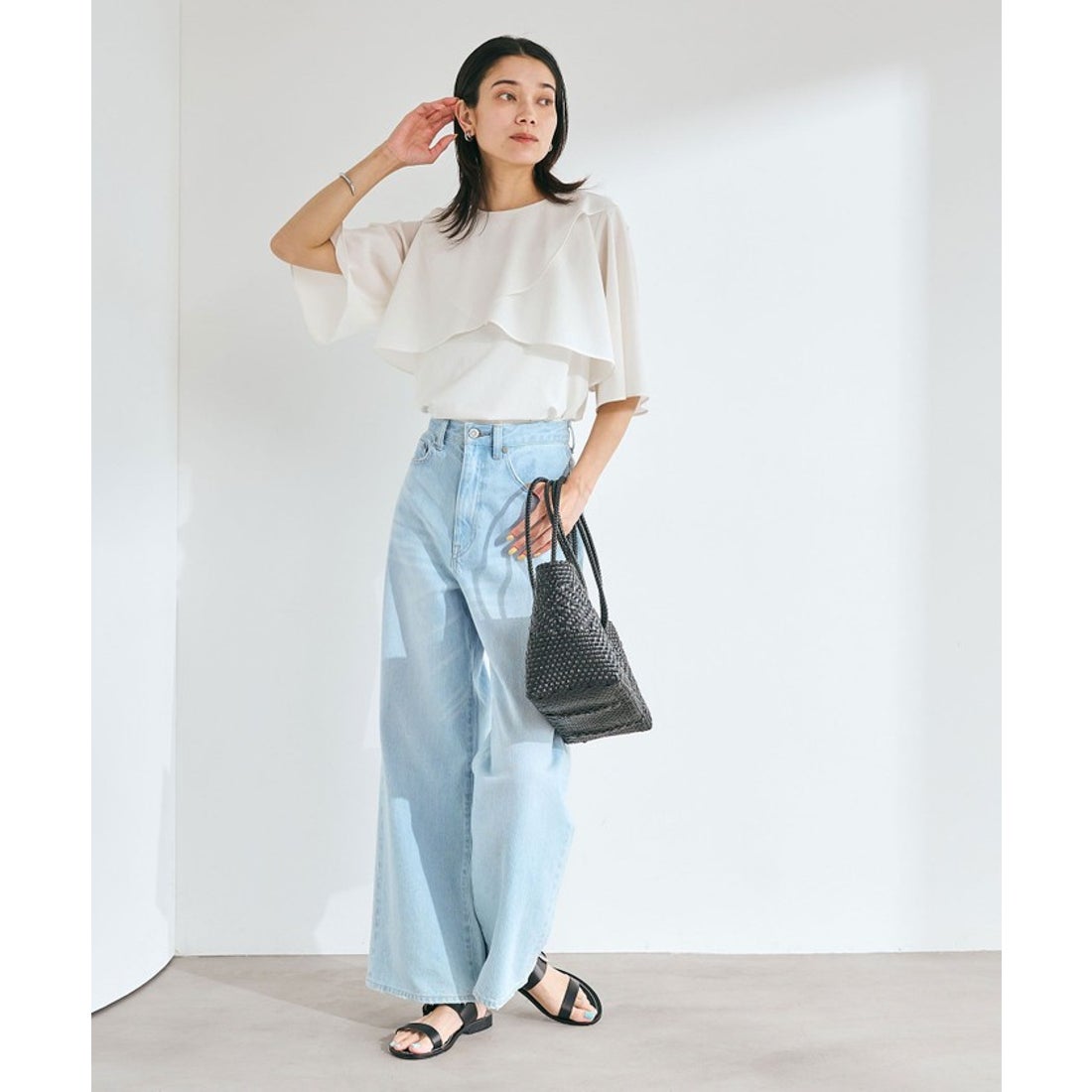 UNITED ARROWS green label relaxing Breeze Cool ケープ ブラウス