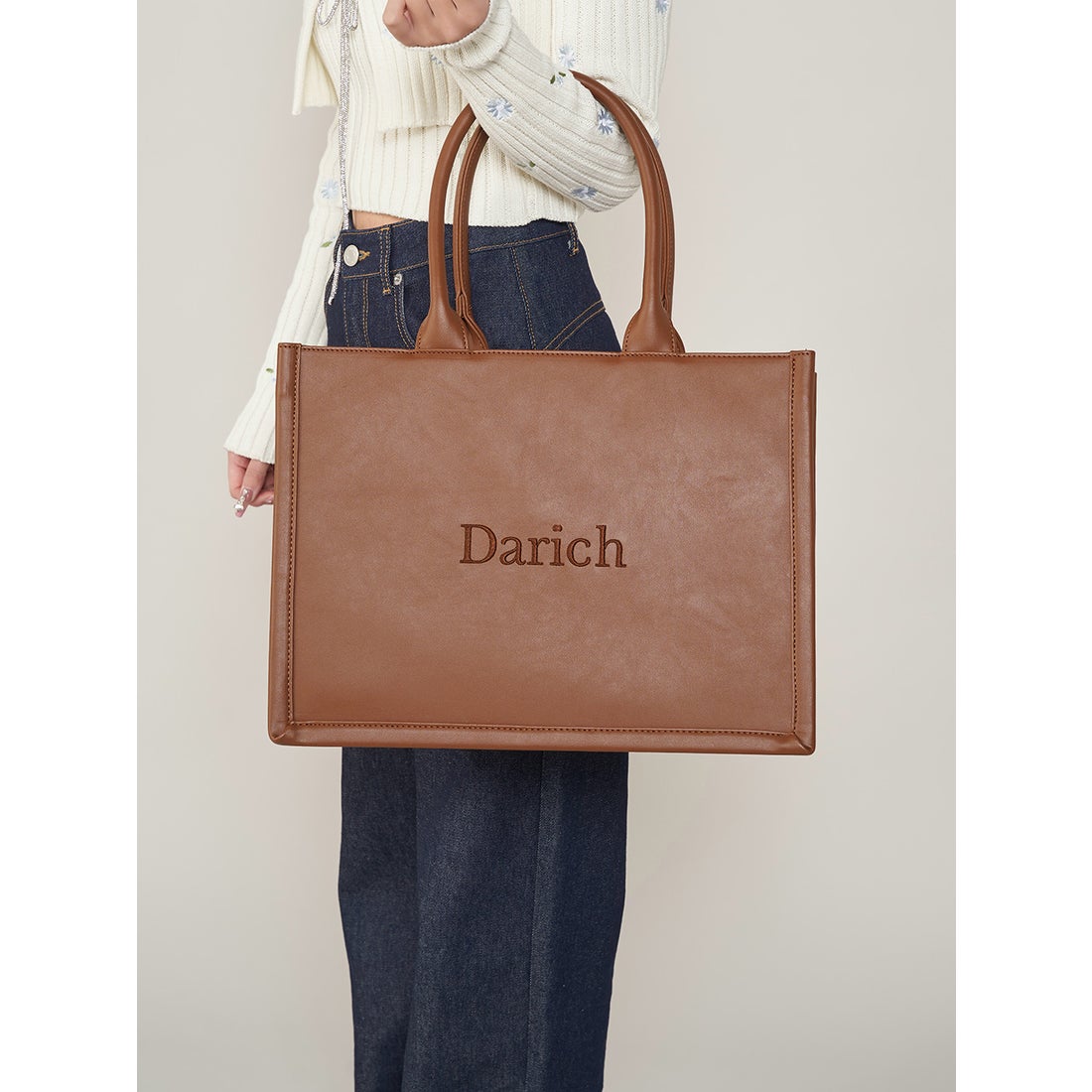 ダーリッチ Darich ロゴレザートートバッグ （ピンク） -ファッション