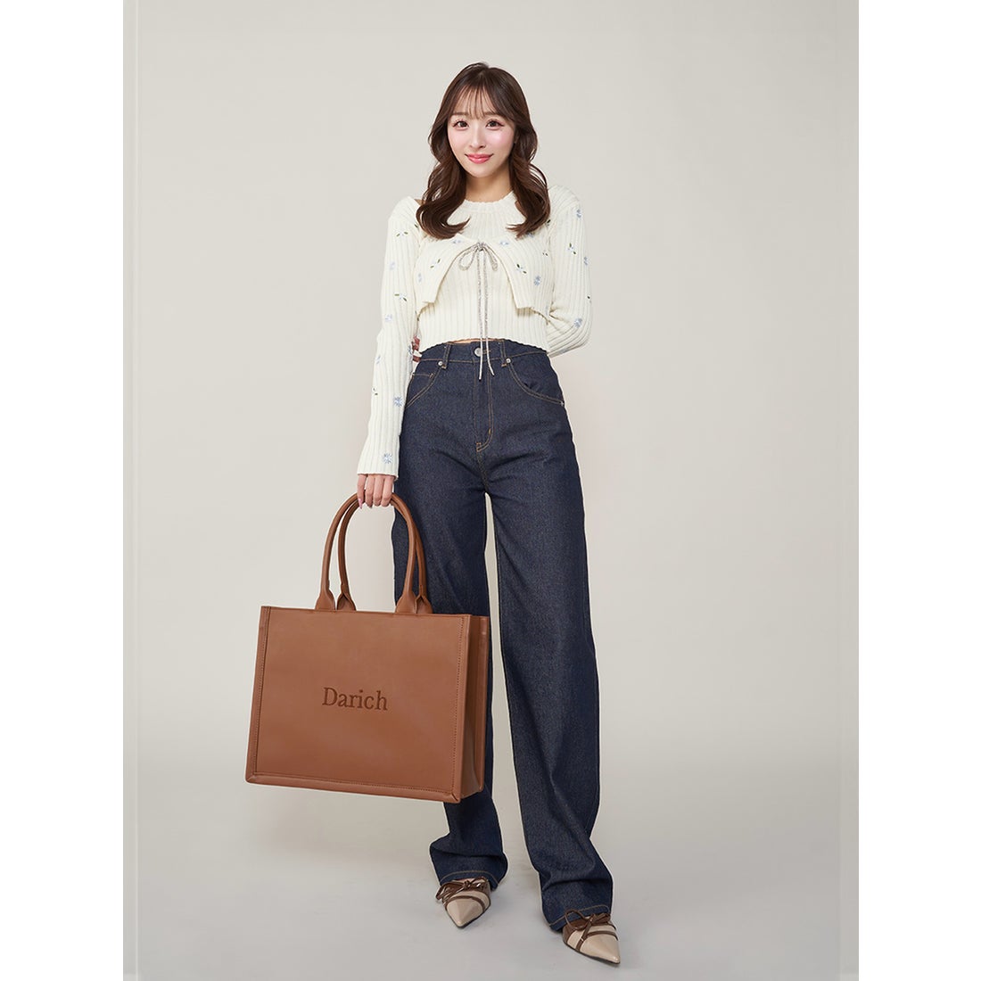 ダーリッチ Darich ロゴレザートートバッグ （ブラウン