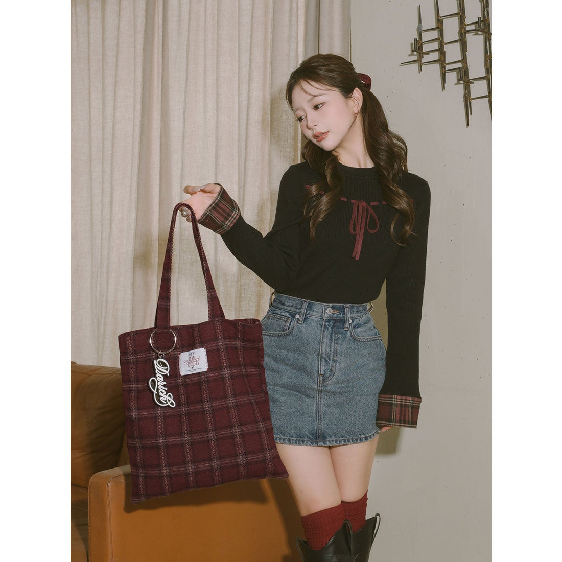 Darich ダーリッチ DRチャームチョコレートハンドバッグ ボルドー 赤