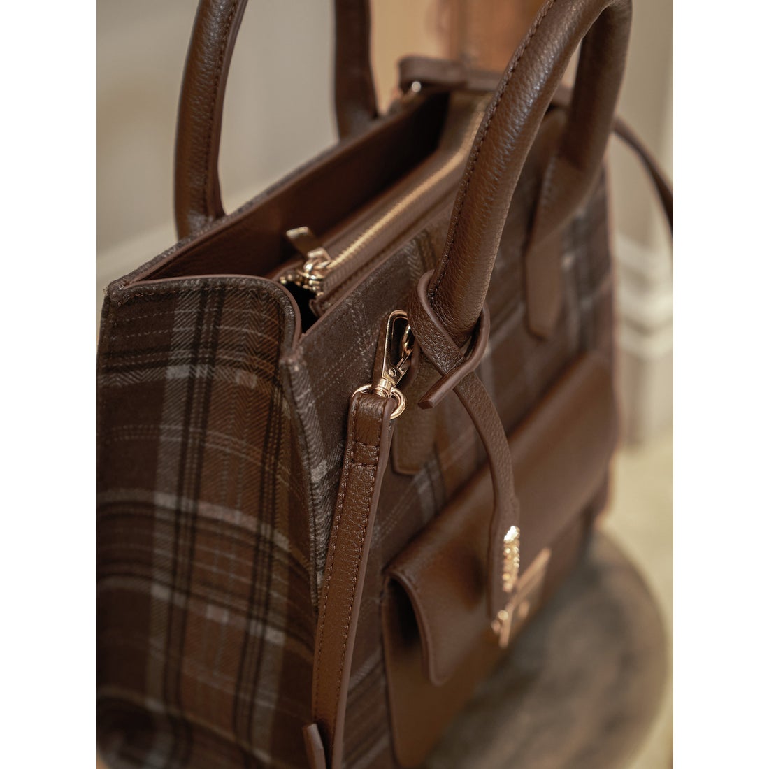 ダーリッチ Darich チェックドッキングバッグ （ブラウン