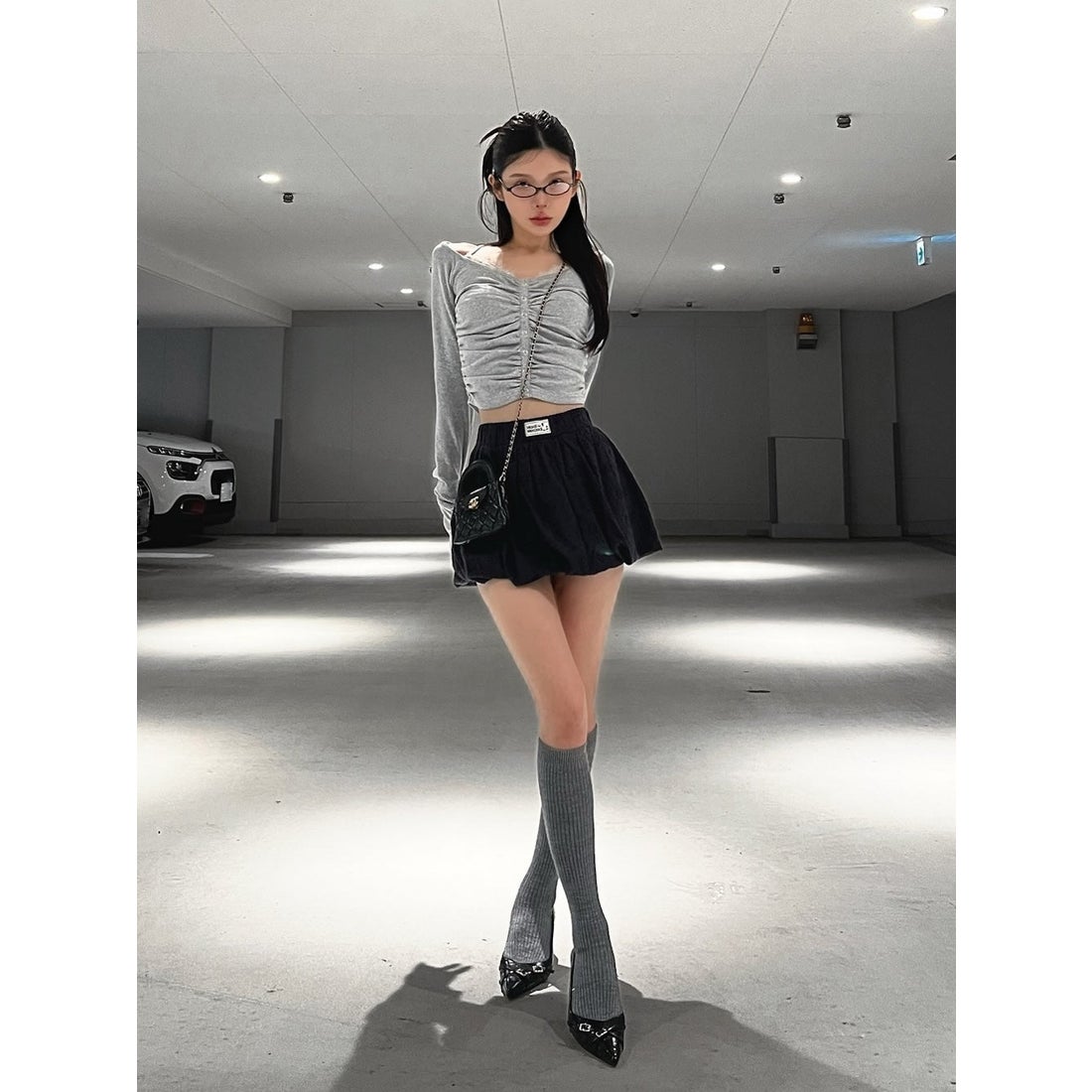 ダーリッチ Darich レースドッキングトップス （グレー