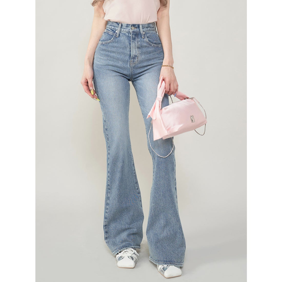 ダーリッチ Darich セミフレアデニムパンツ （ブルー） -ファッション