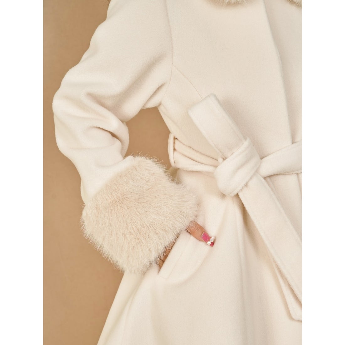 ダーリッチ Darich ウエストベルトメルトンコート （アイボリー） -靴