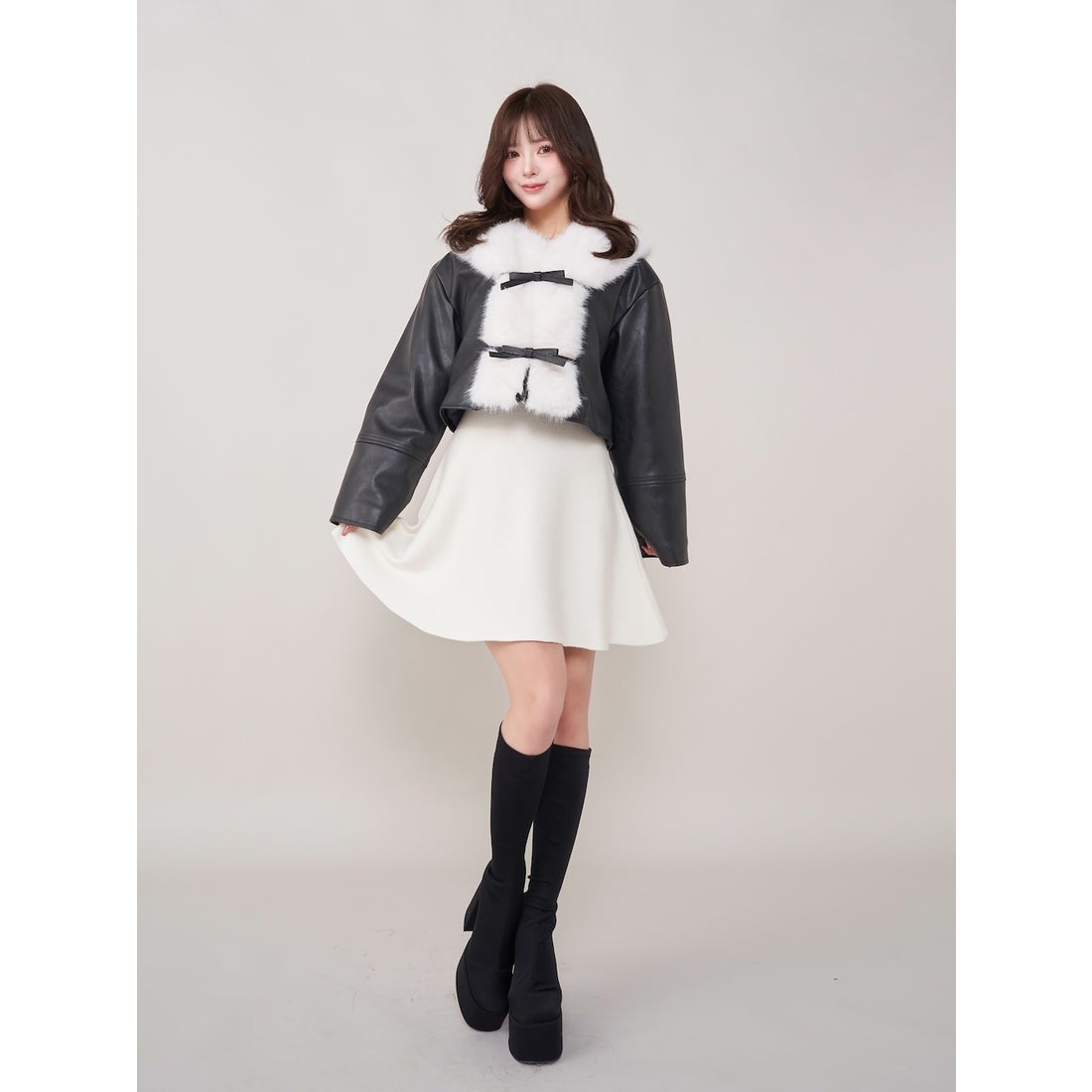 ダーリッチ Darich オフショルダーフリルニットミニワンピース