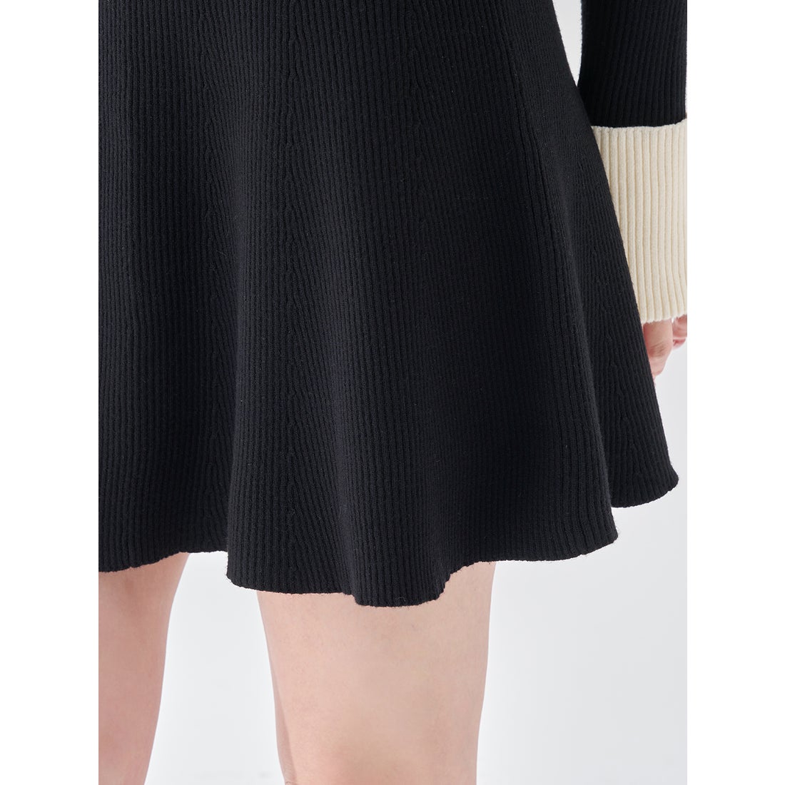 ダーリッチ Darich リボンファーフレアニットミニワンピース