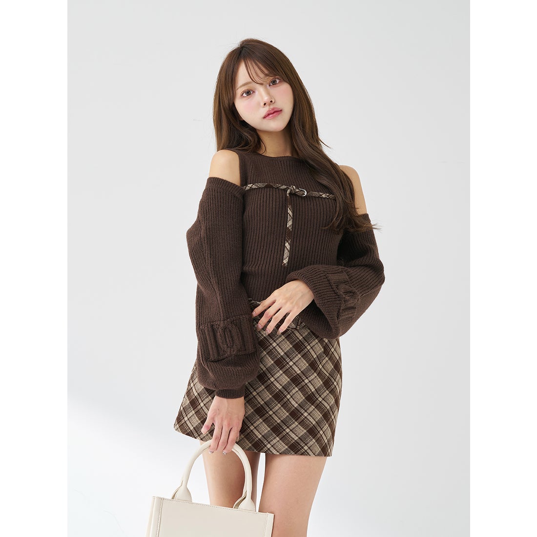 ダーリッチ Darich ドッキングミドルウエストニットミニワンピース